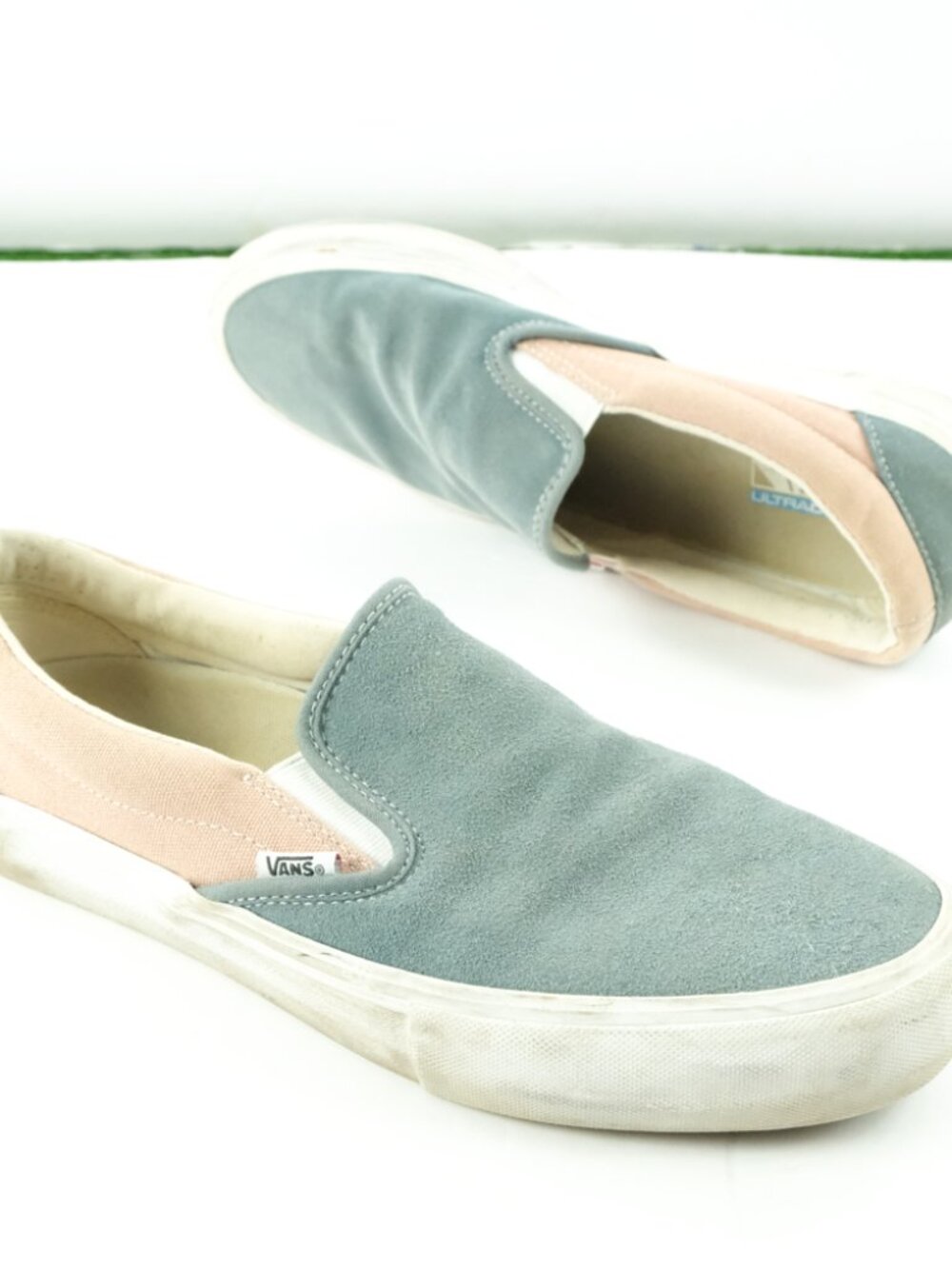 VANS Classic Slip-On Pros Blue/Pink Suede Rubber Sole US 11.5 Easter